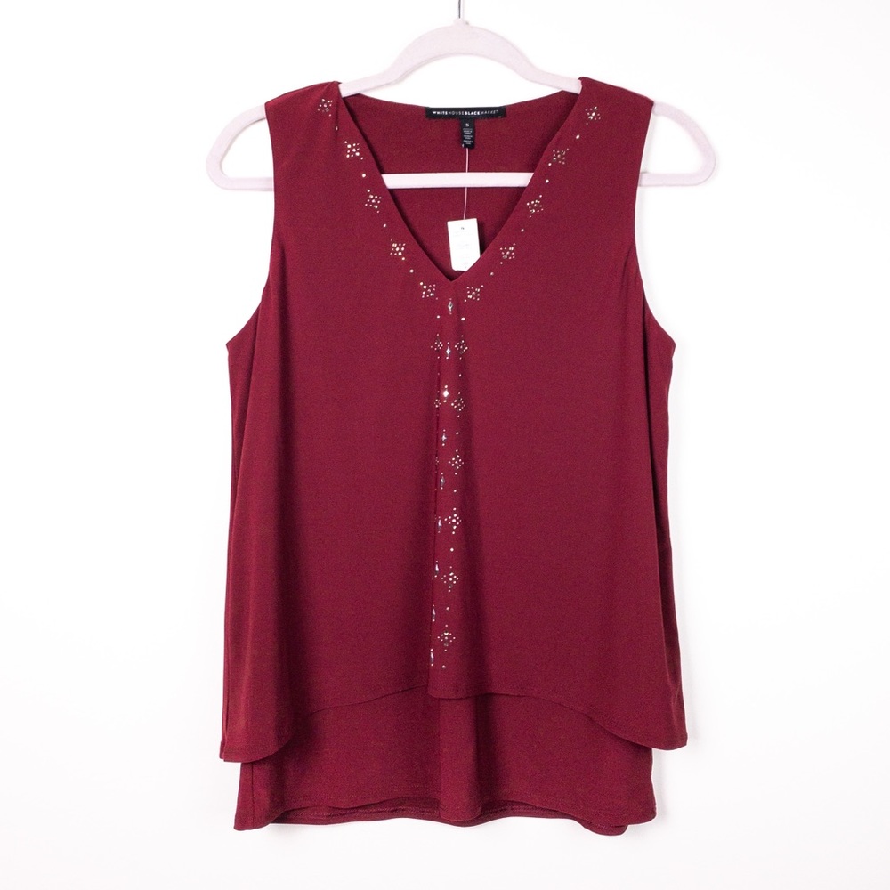 NWT White House Black Market Burgundy Top